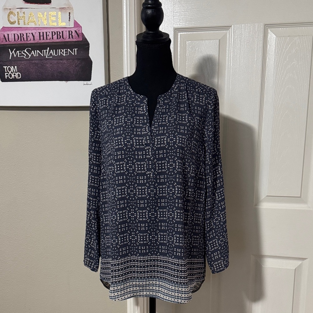 Daniel Rainn Black and White Patterned Blouse
